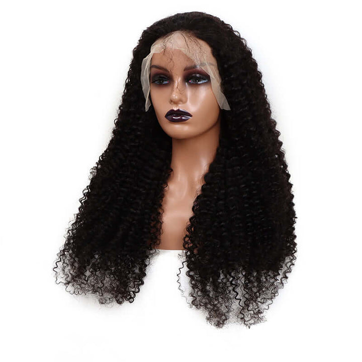Brazilian Kinky Curly 13x6 Lace Frontal Wig Natural Black EverGlow Human Hair - EVERGLOW HAIR