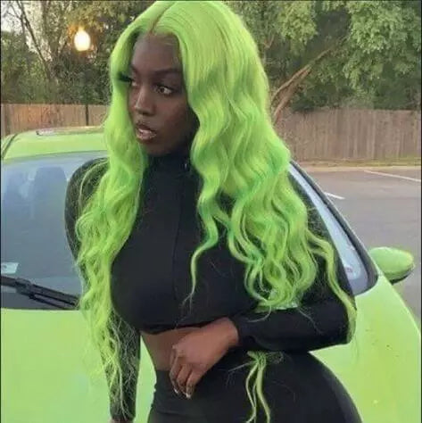 Spring Green Color Body Wave 13X4/4X4/T-part Lace Frontal Wig EverGlow Human Hair - EVERGLOW HAIR