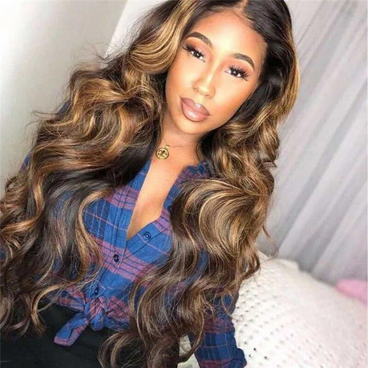 Charming Highlight Piano P2/30 Color Body Wave Lace Frontal Wig - EVERGLOW HAIR
