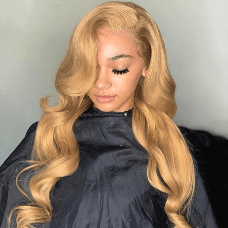 Honey Blonde Color 13X4 Lace Front Body Wave Wig EverGlow Human Hair - EVERGLOW HAIR
