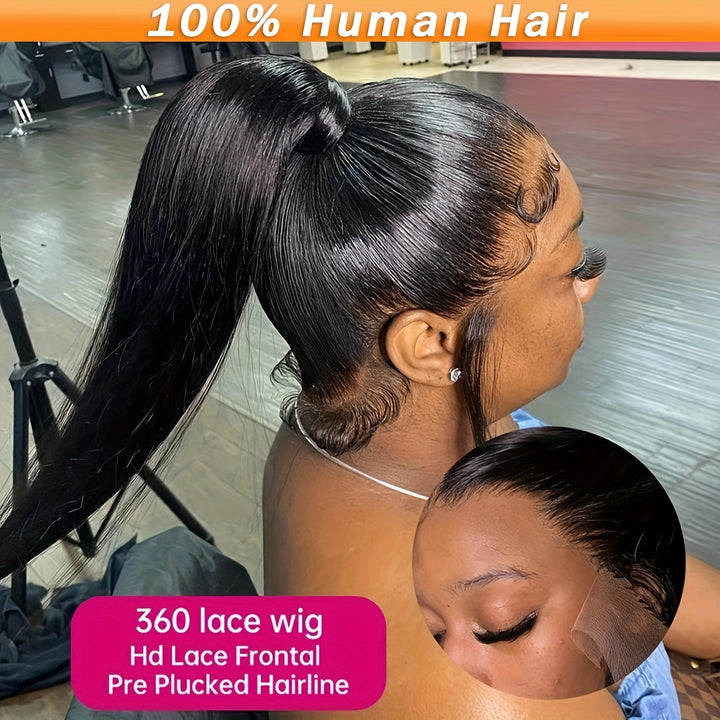 Lace Expert | Swiss HD lace Straight 360 Lace Wig Brazilian Virgin Hair Human Hair