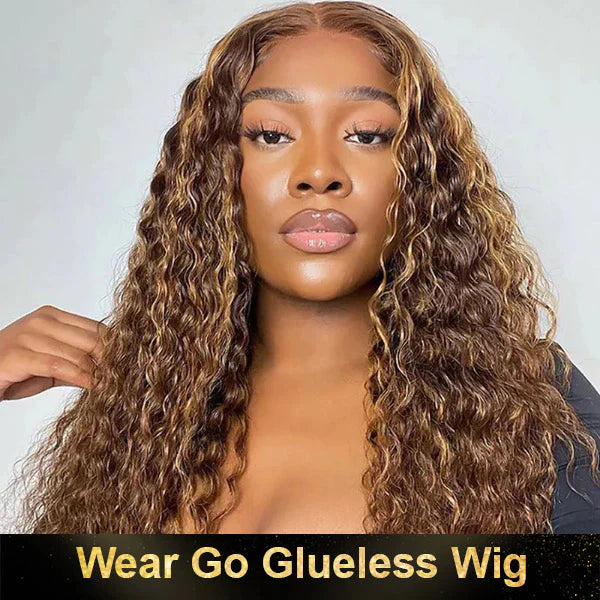 [Wear Go Wig] $99 Highlight P4/27 Glueless HD Undetectable Lace Closure Deep Wave Wig 16 Inches