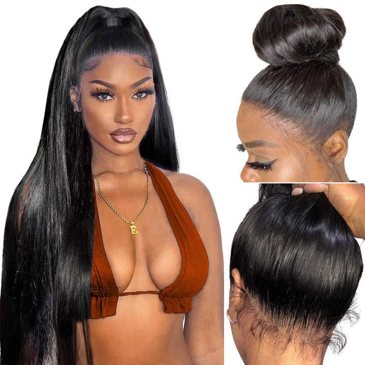 Invisi Drawstring 360 | Wear&Go 360 Lace Straight Wig Natural Black Pre-Everything