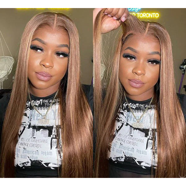 [Wear Go Wig] Highlight Piano P4/27 Color Glueless HD Undetectable 4x4/5x5 Lace Closure Straight Wig