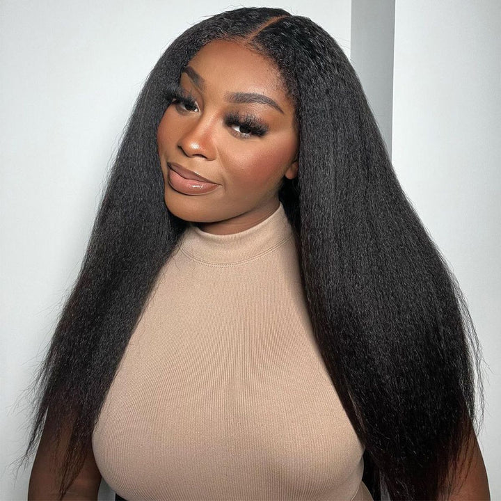 [Wear Go Wig] $99 Glueless HD Undetectable 4x4 Lace Closure Kinky Straight Wig 16 Inches