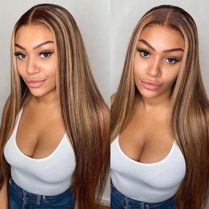 [Wear Go Wig] Highlight Piano P4/27 Color Glueless HD Undetectable Lace Closure Straight Wig