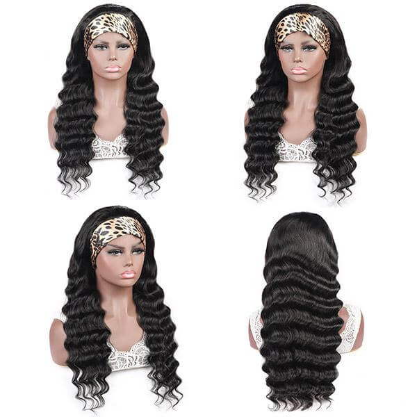 Loose Wave Headband Wig Natural Black EverGlow Human Hair Wig - EVERGLOW HAIR