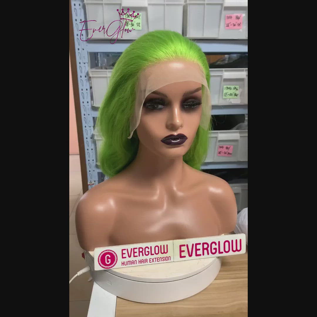 Spring Green Color Body Wave 13x4 Lace Frontal Wig