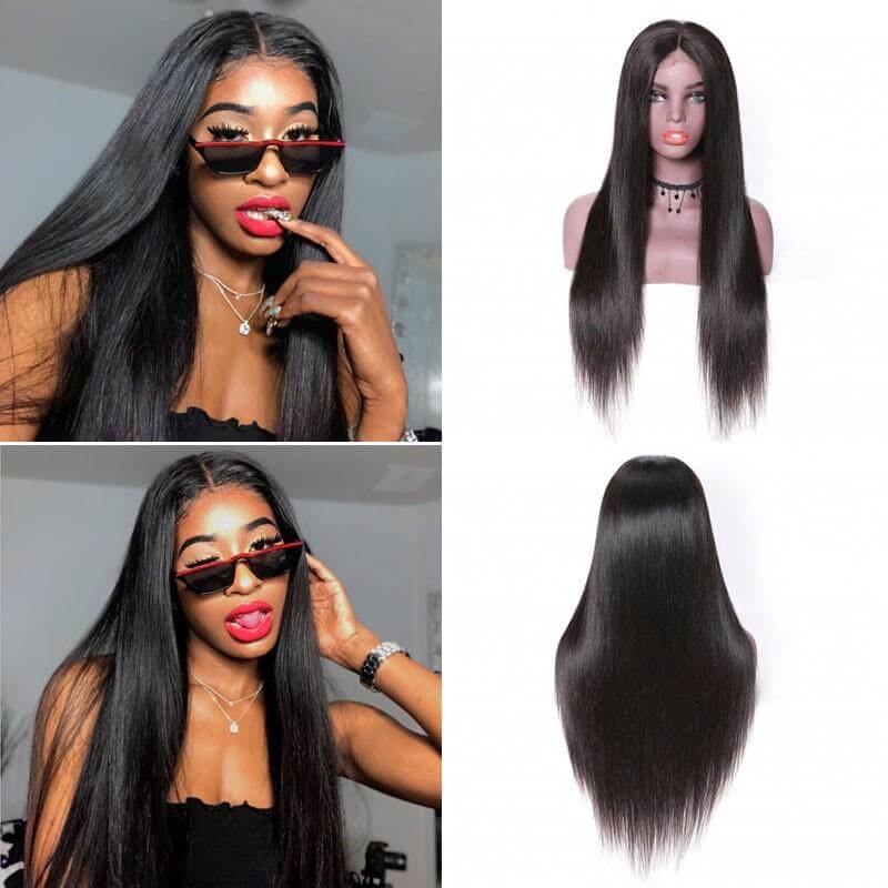 Brazilian High Density Straight 13x6 Lace Wig Natural Black EverGlow Human Hair - EVERGLOW HAIR
