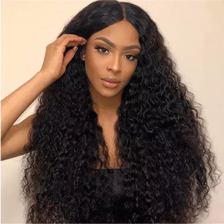 Brazilian Jerry Curly 13x4 Lace Frontal Wig Natural Black EverGlow Human Hair - EVERGLOW HAIR