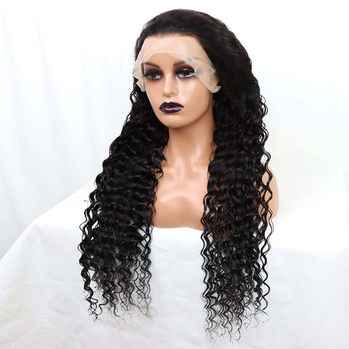 Brazilian Loose Deep Wave 13x6 Lace Frontal Wig Natural Black EverGlow Human Hair - EVERGLOW HAIR