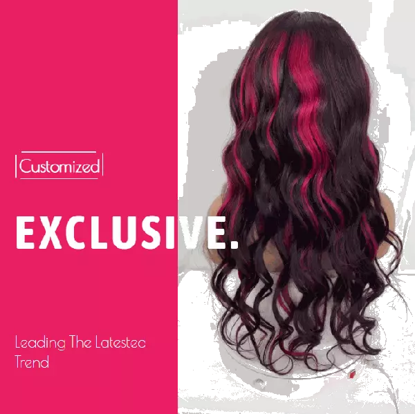 Honey Blond Front Pink Highlight Color Body wave 13x4/4x4 Lace Wig EverGlow Exclusive #27/pink/1b