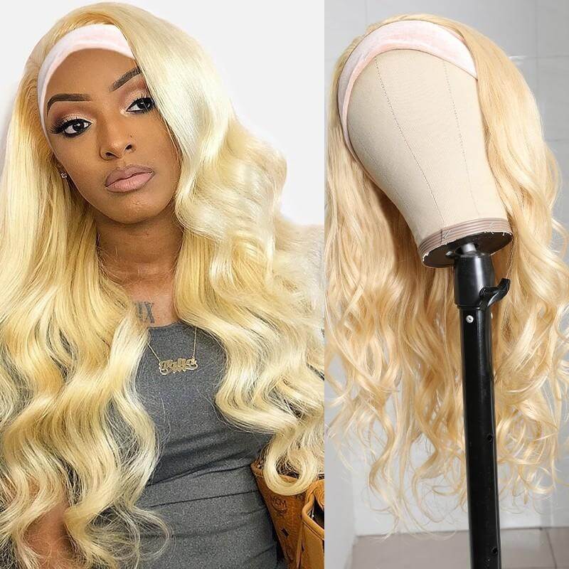 Brazilian Natural Wave Velvet Headband Wigs 613 Colored EverGlow Human Hair Wig - EVERGLOW HAIR