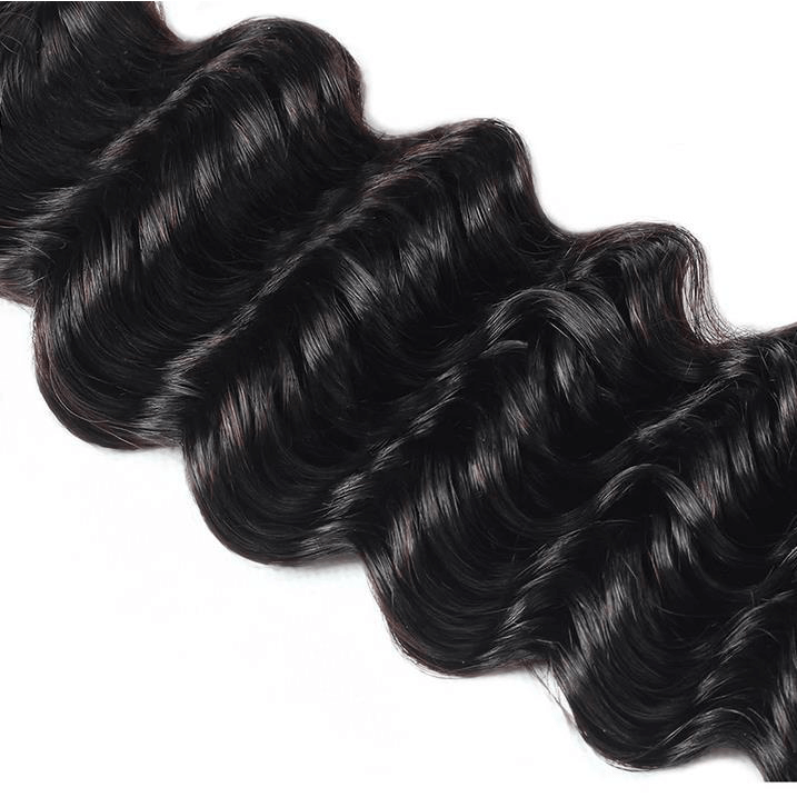 Deep Wave 3 Bundles Natural Black EverGLow Remy Human Hair Extensions - EVERGLOW HAIR