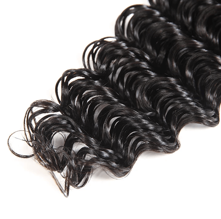 Brazilian Deep Wave 4 Bundles Natural Black EverGlow Remy Human Hair Extensions - EVERGLOW HAIR