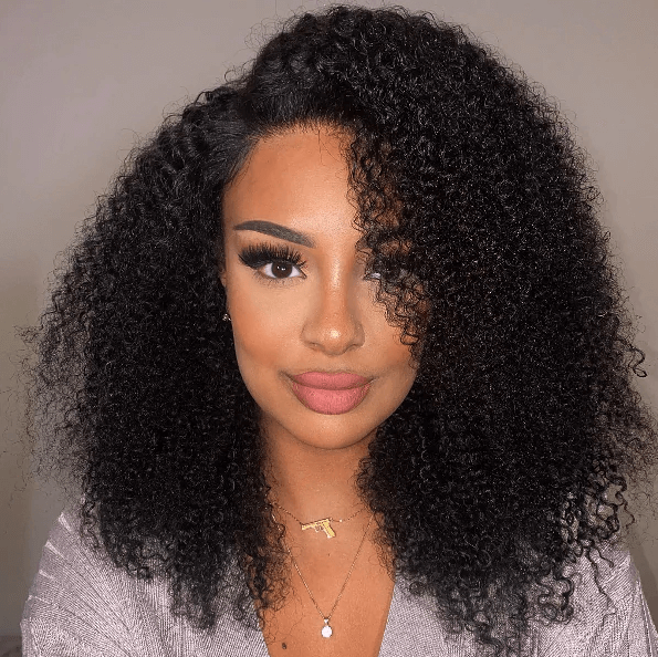 Undetectable HD Lace Kinky Curly 13x4 Frontal/4x4 Wig Natural Black - EVERGLOW HAIR