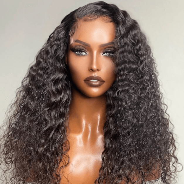 HD Undetectable 5x5 Lace Clousure Water Wave Wig Natural Black - EVERGLOW HAIR
