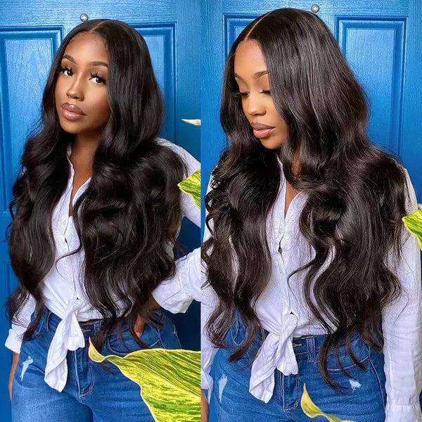 Brazilian High Density Body Wave 13x4 Lace Front Wig Natural Black EverGlow Human Hair - EVERGLOW HAIR
