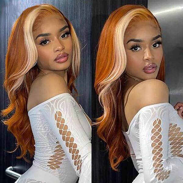 Blond Front/Orange Back 13X4 Lace Frontal/4x4 Lace Clousure/T-part Wig - EVERGLOW HAIR