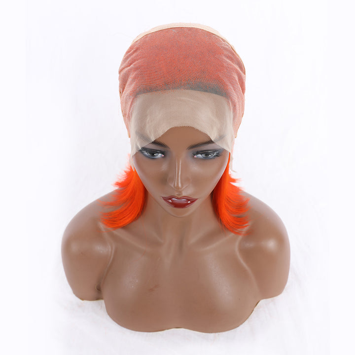 Fashion Orange Straight Bob 13x4 Lace Frontal Wig