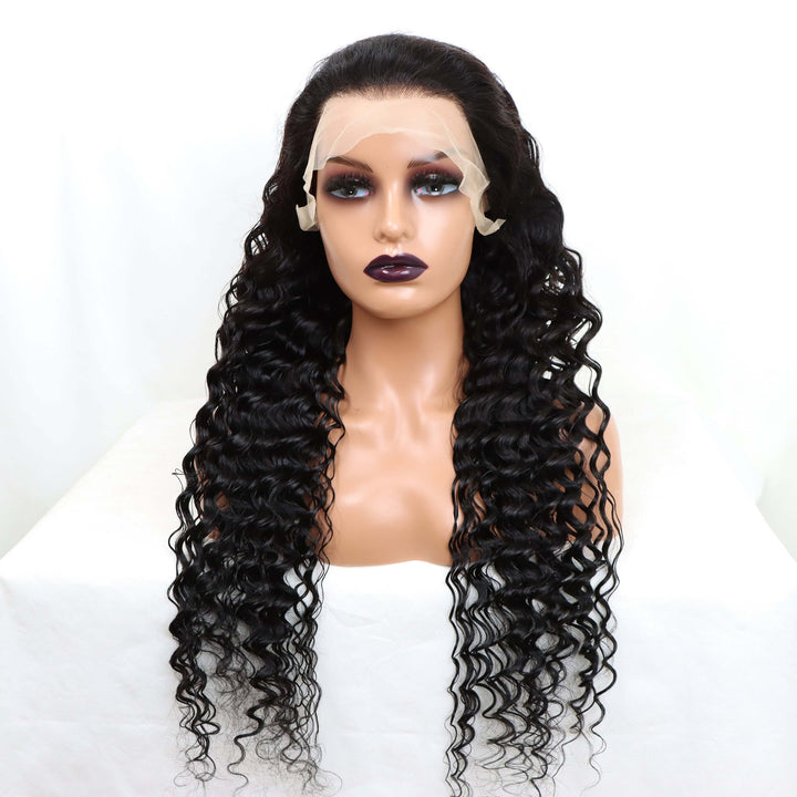 Brazilian Loose Deep Wave 13x6 Lace Frontal Wig Natural Black EverGlow Human Hair - EVERGLOW HAIR