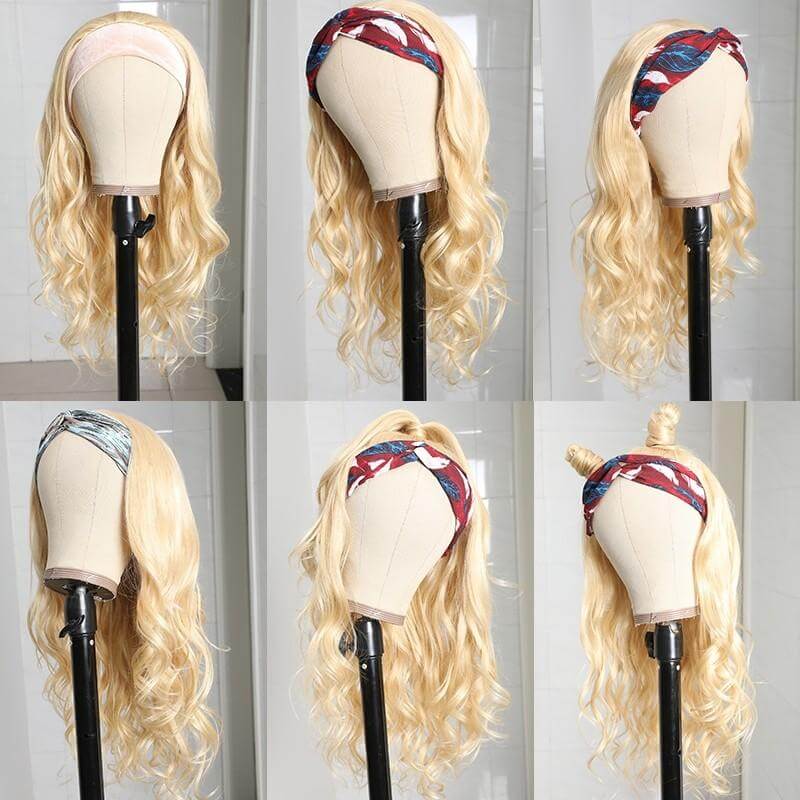 Brazilian Natural Wave Velvet Headband Wigs 613 Colored EverGlow Human Hair Wig - EVERGLOW HAIR