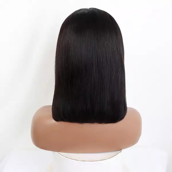 Chinese Virgin Hair Straight Bob Natural Black 13x4 Lace Frontal Wig