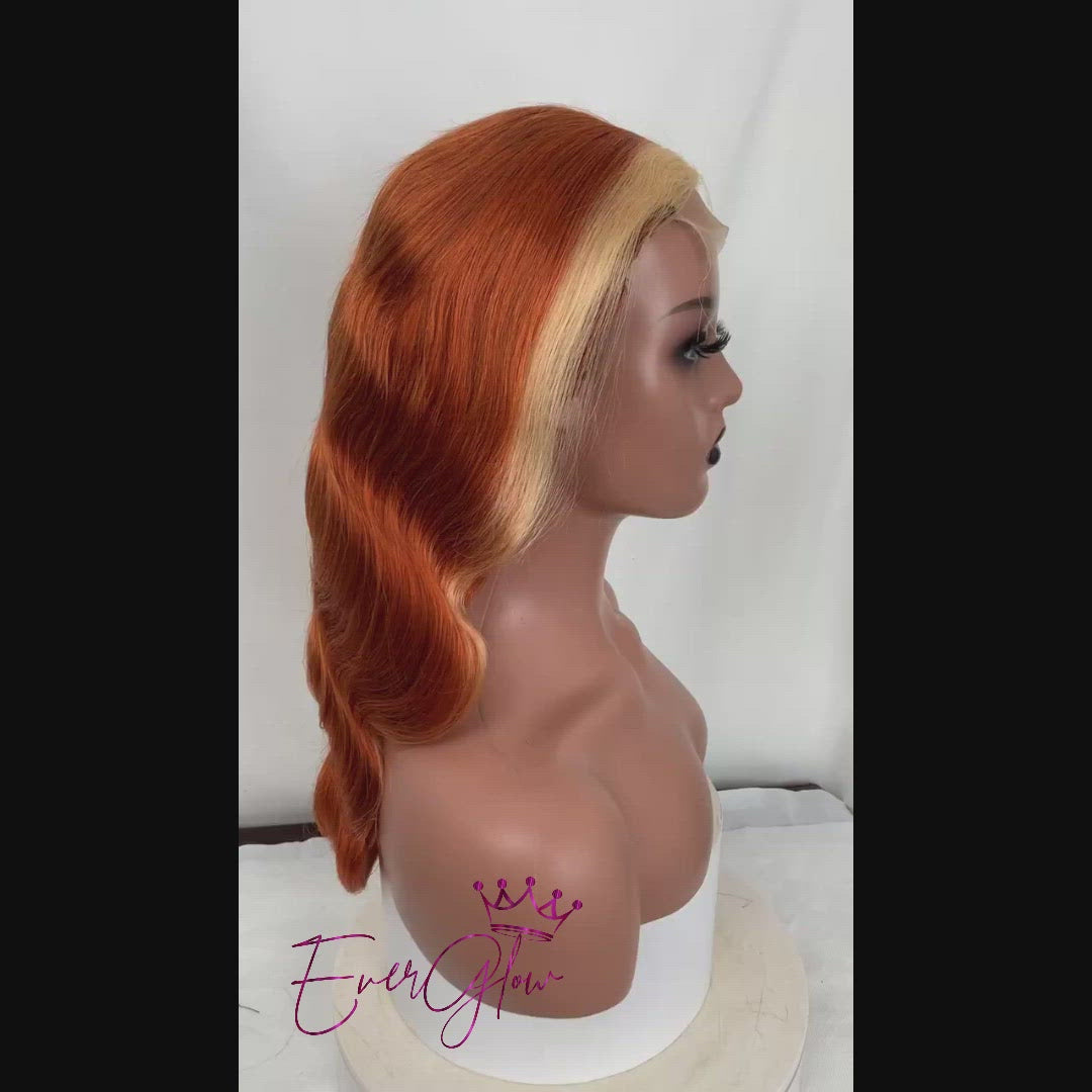 Blond Front/Orange Back 13X4 Lace Frontal Wig 613/#350