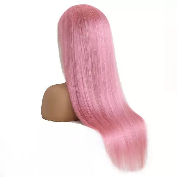 Baby Pink Color Straight 13X4 Lace Front Wig EverGlow Human Hair - EVERGLOW HAIR