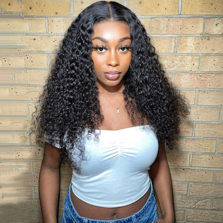 HD Undetectable 13x4 Lace Frontal/4x4 Lace Closure Jerry Curly Wig Natural Black - EVERGLOW HAIR