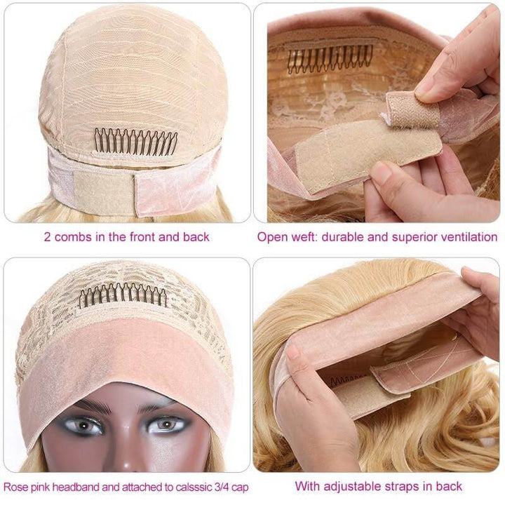 Brazilian Natural Wave Velvet Headband Wigs 613 Colored EverGlow Human Hair Wig - EVERGLOW HAIR