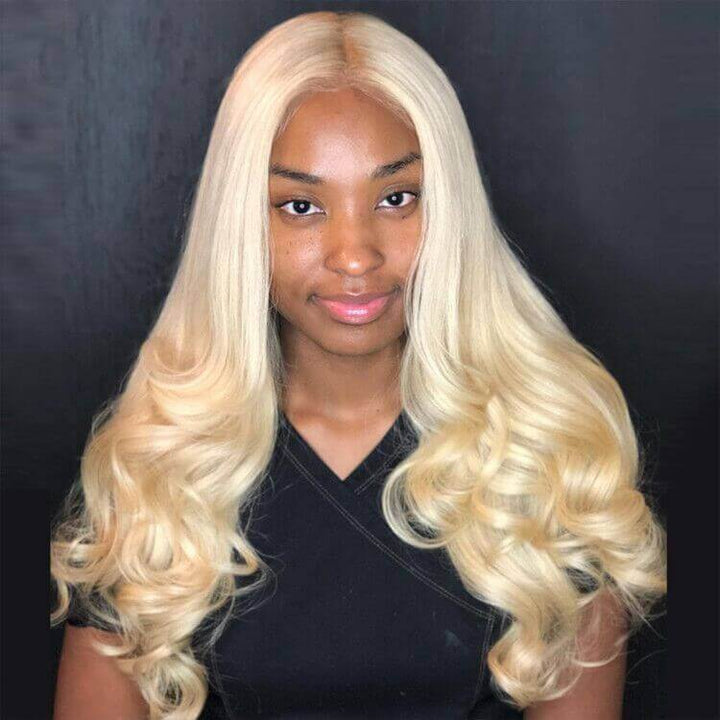Princess Blonde 613 Color Body Wave 4x4 Lace Clousure/T-part Wig - EVERGLOW HAIR