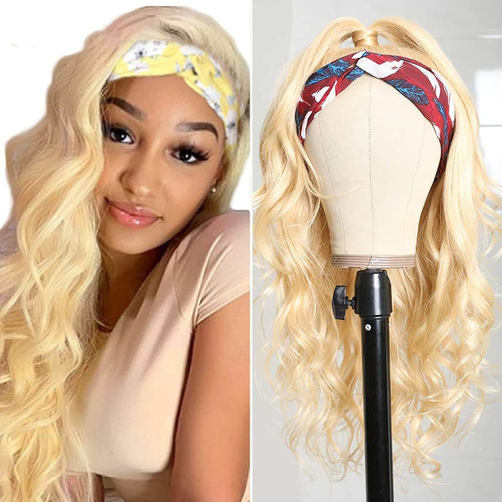 Brazilian Natural Wave Velvet Headband Wigs 613 Colored EverGlow Human Hair Wig - EVERGLOW HAIR