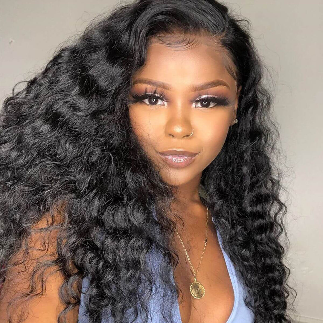 HD Undetectable 13x4 Lace Frontal/4x4 Lace Closure Loose Deep Wave Wig Natural Black - EVERGLOW HAIR