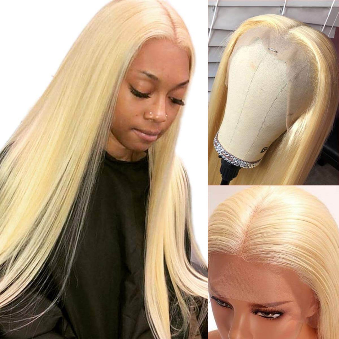 613 Color Super Thick Straight 13x4 Lace Frontal Wig EverGlow Human Hair