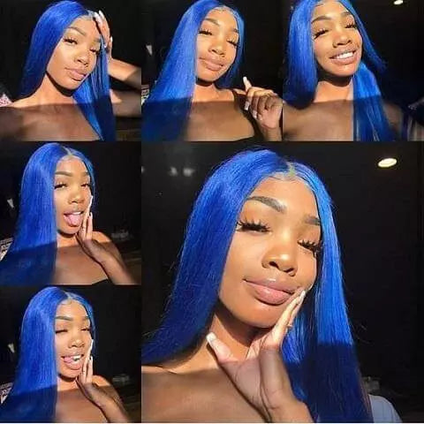 Dark Blue Color 13X4 Lace Front Straight/Body Wave Wig EverGlow Human Hair - EVERGLOW HAIR
