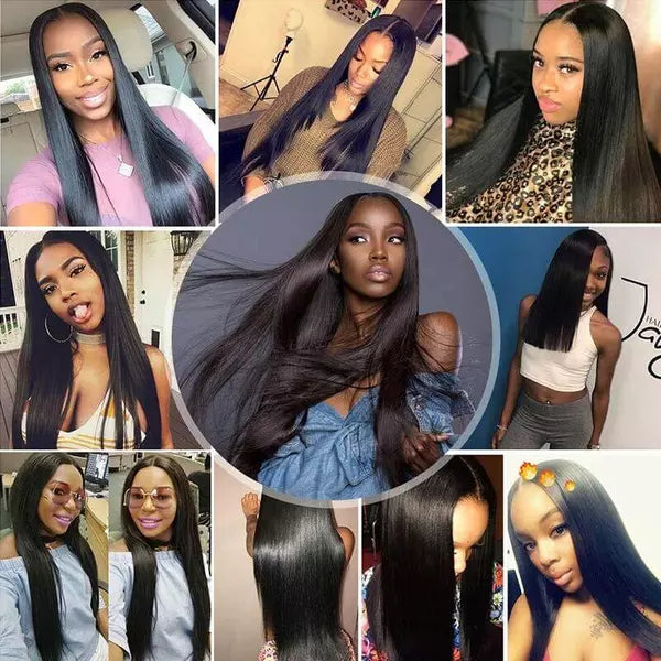 Brazilian High Density Straight 13x4 Lace Front Wig Natural Black EverGlow Human Hair - EVERGLOW HAIR