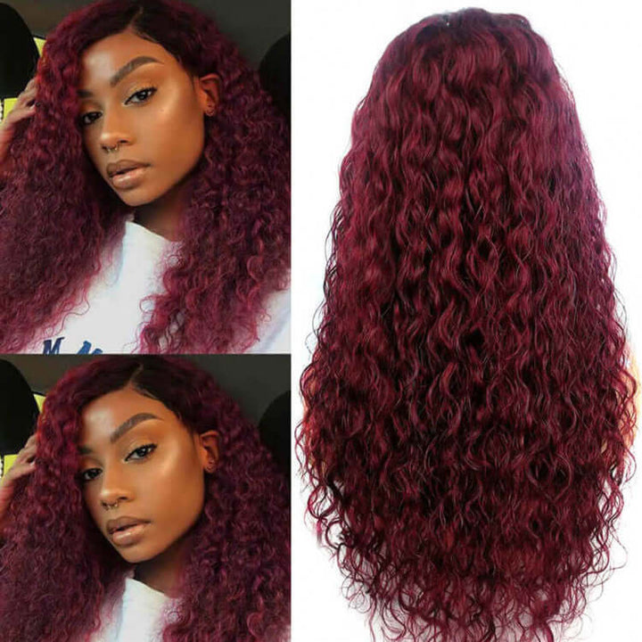 99J Color 13X4 Lace Front Water/Loose Deep/Loose Wave Wig EverGlow Human Hair - EVERGLOW HAIR