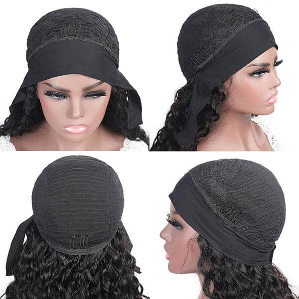 Deep Wave No Lace Headband Wig Natural Black EverGlow Human Hair - EVERGLOW HAIR