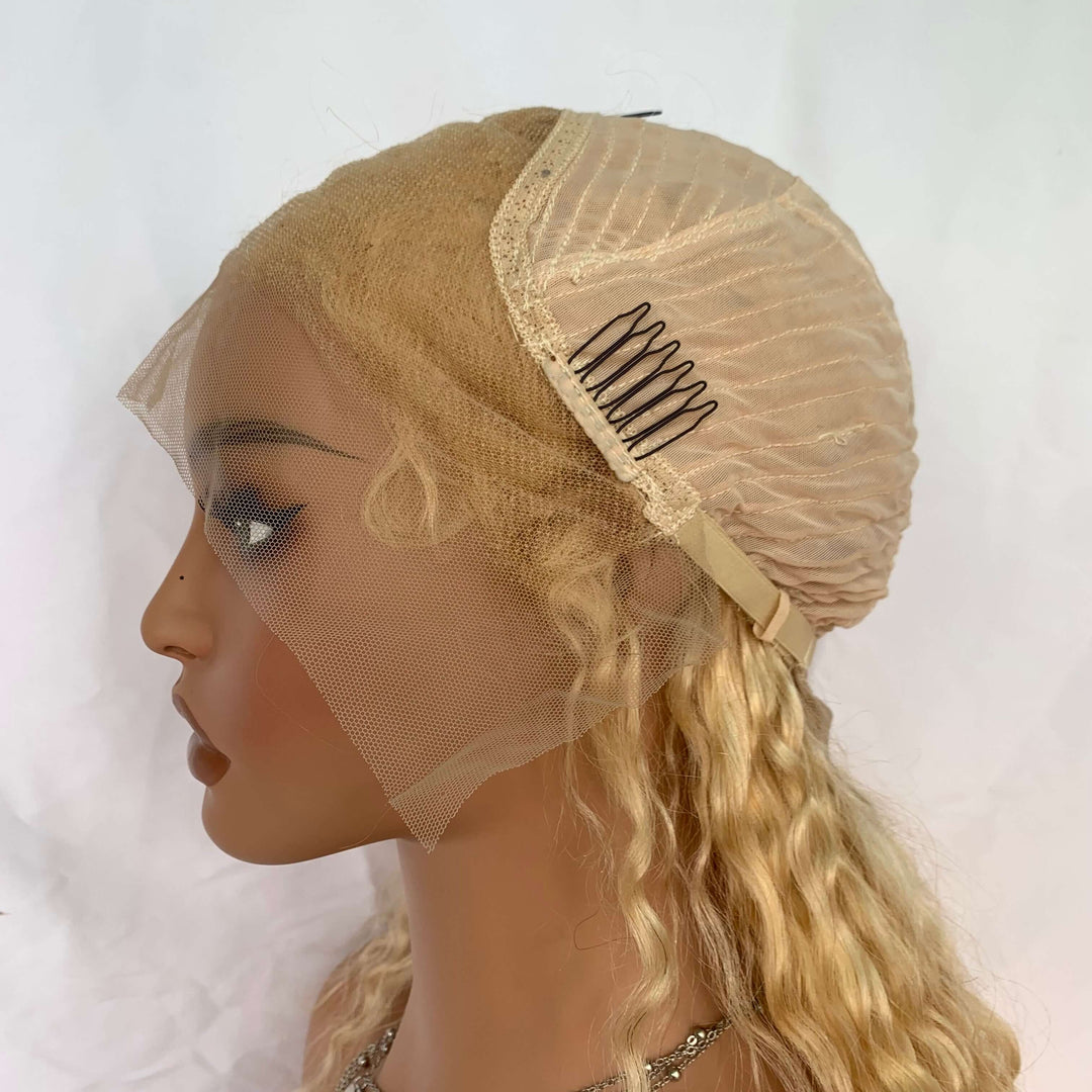 Princess Blonde 613 Colored Curly 13x4 Lace Frontal Wig