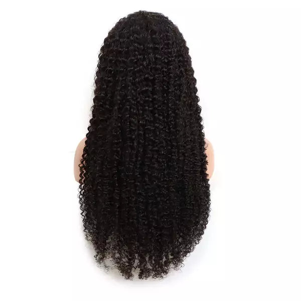 Brazilian High Density Kinky Curly 13x4 Lace Frontal Wig Natural Black EverGlow Human Hair - EVERGLOW HAIR