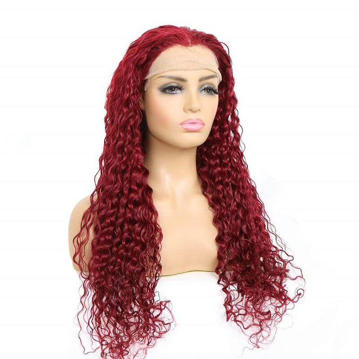 Burgundy 99J Color Deep Wave Lace Wig – EverGlow Hair