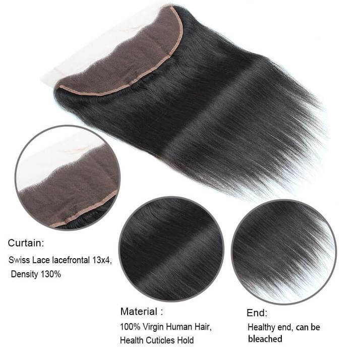 Braizlian Straight 3 Bundles with 13*4 Lace Frontal Natural BlackEverGLow Hair - EVERGLOW HAIR