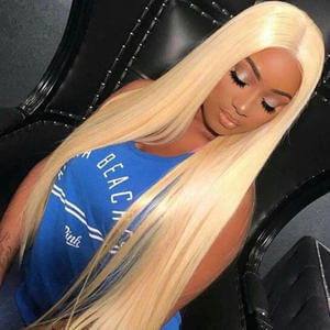 613 Color Super Thick Straight 13x4 Lace Frontal Wig EverGlow Human Hair