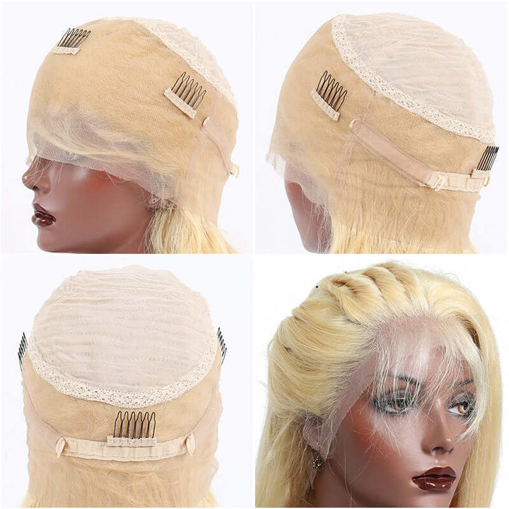 360 Lace 613 Blond Wig Straight Brazilian EverGlow Human Hair