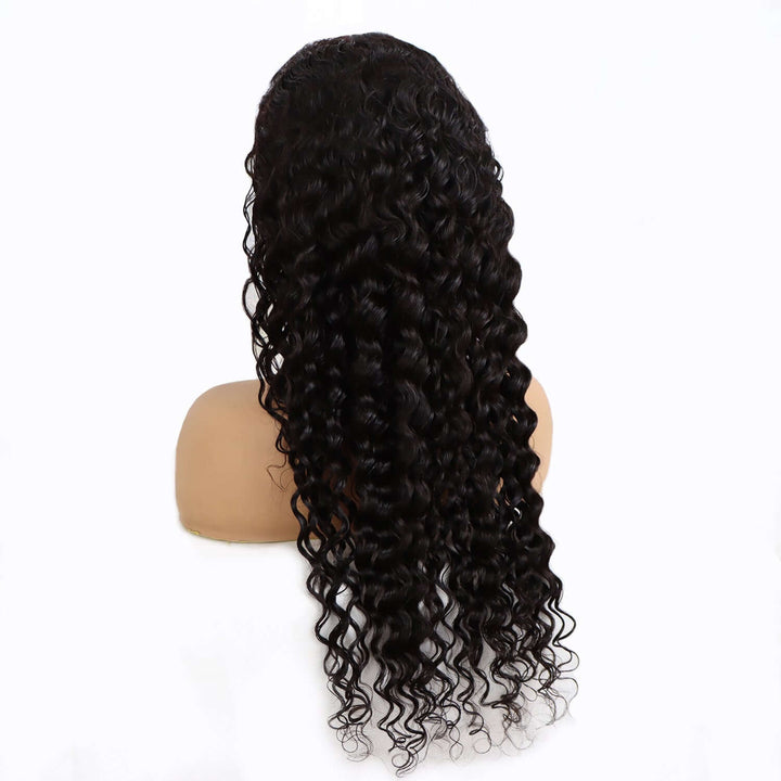 Brazilian Deep Wave 13x6 Lace Frontal Wig Natural Black EverGlow Human Hair - EVERGLOW HAIR