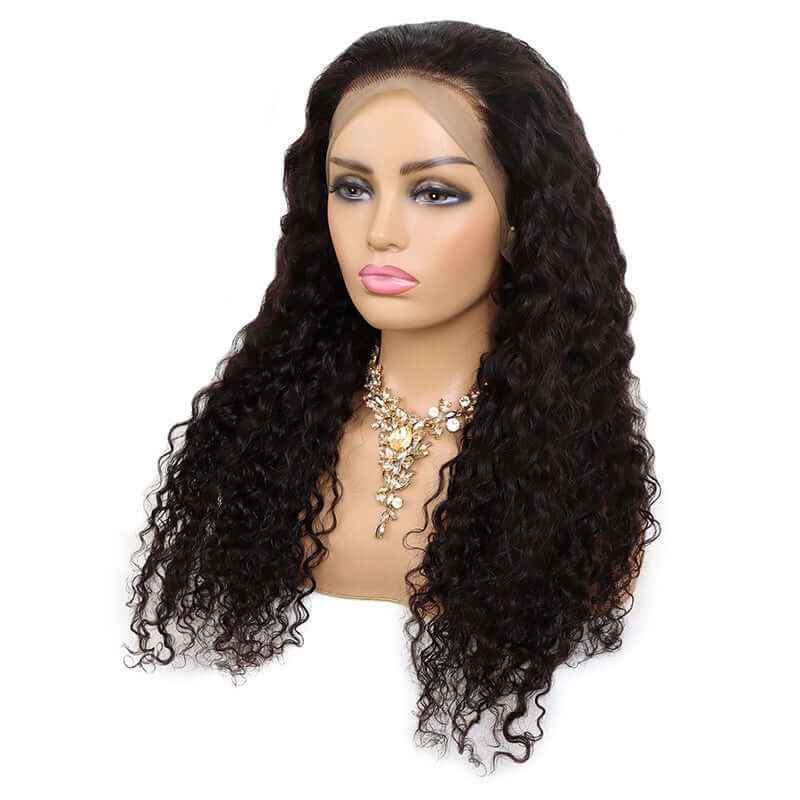 Brazilian Jerry Curly 13x6 Lace Frontal Wig Natural Black EverGlow Human Hair - EVERGLOW HAIR