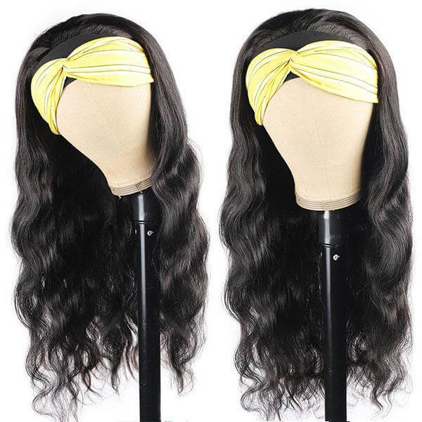Body Wave Headband Wig Natural Black EverGlow Human Hair - EVERGLOW HAIR