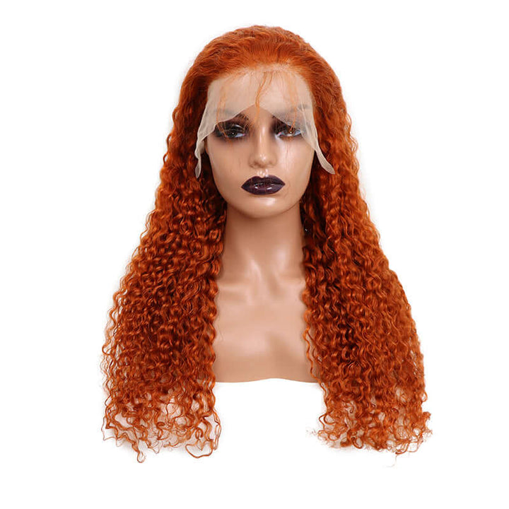 Fashion Orange Color Jerry Curly 13x4 Lace Frontal/4x4 Lace Closure Wig - EVERGLOW HAIR