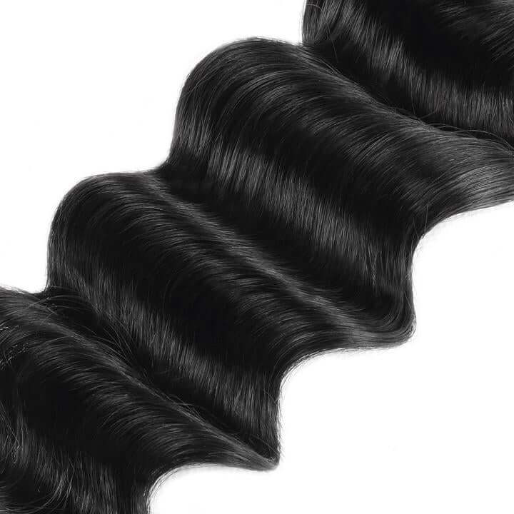 Loose Deep Wave 1 Bundles Natural Black EverGlow Remy Human Hair Extensions - EVERGLOW HAIR